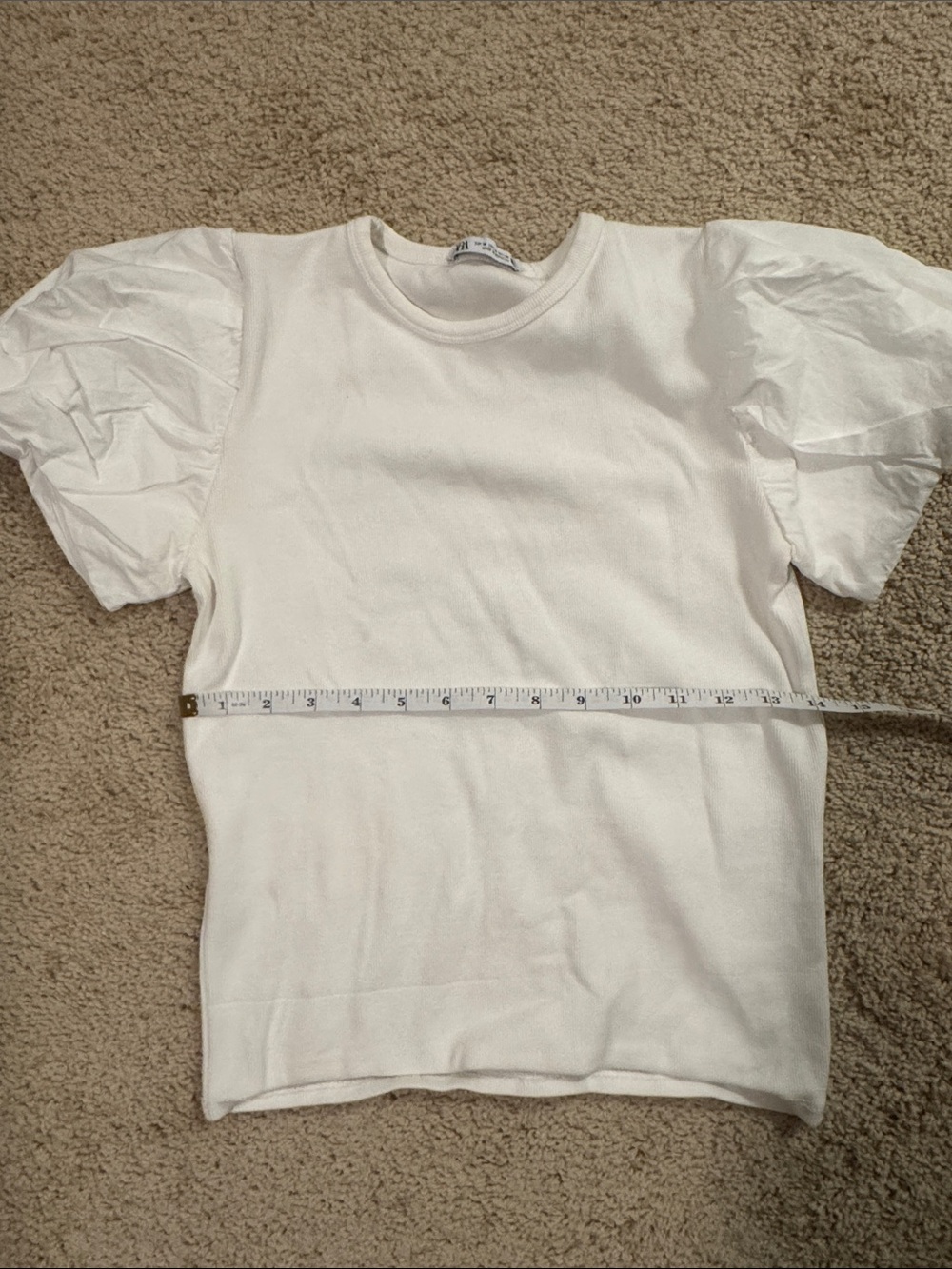Zara White Puff Sleeve Tee for Kids